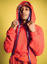 Load image into Gallery viewer, Topographic Emblem Hoodie in Lava