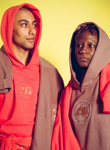 Load image into Gallery viewer, Topographic Emblem Hoodie in Lava